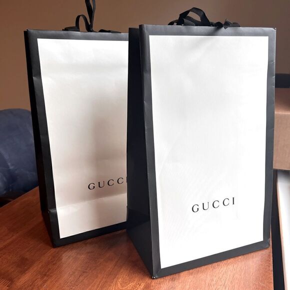 Authentic Gucci shopping bags. Selling 2 for $28 - Picture 2 of 3